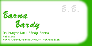 barna bardy business card